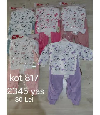Compleu Engros pentru fete, 2 piese, cu model imprimat (Lila)