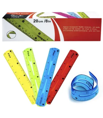 Set 24 Rigle Flexibile Colorate 20cm Engros – Rigidizare și Flexibilitate | Ideal pentru Școală, Birou, Proiecte Tehnice