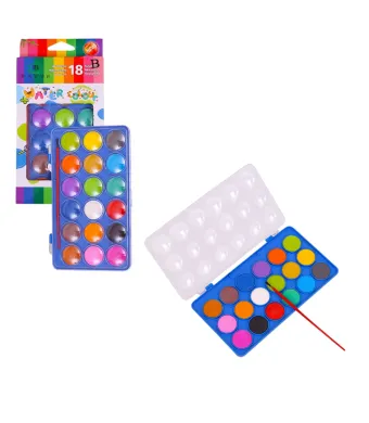 Acuarele pe Baza de Apa 18 Culori, cu Pensula 15cm Tip Pastila Mare Engros