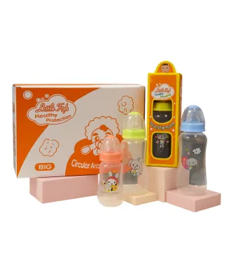 Biberon 280ml cu Tetină din Silicon 12/set, Diferite Culori Engros