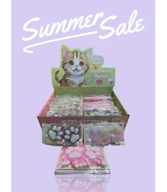 Squishy Paw Toys – Lăbuțe antistres pufoase | Display cu pisicuță – Summer Sale,En-gros