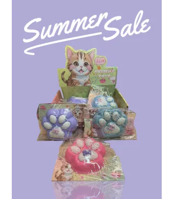 Squishy Lăbuță cu Fundiță și Sclipici 14 cm  – Jucărie Antistres,En-gros