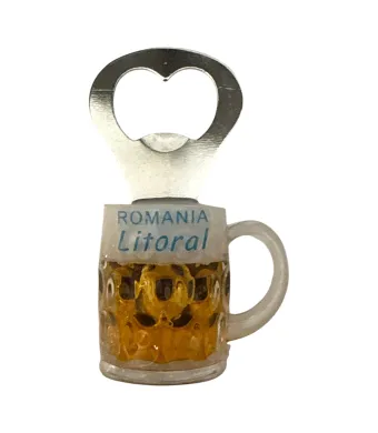 Deschizător tip Halbă cu magnet – Suvenir Litoral România,engros,9x5cm