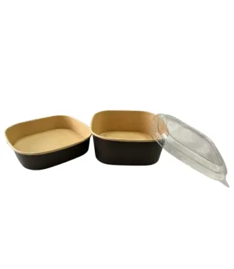 BOL SALATA PATRAT KRAFT NATUR-NEGRU 1200CC (50BUC/SET)