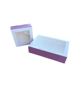 CUTII PRAJITURI „MADE WITH LOVE” CU FEREASTRA 35X25X8CM(50 BUC/SET)