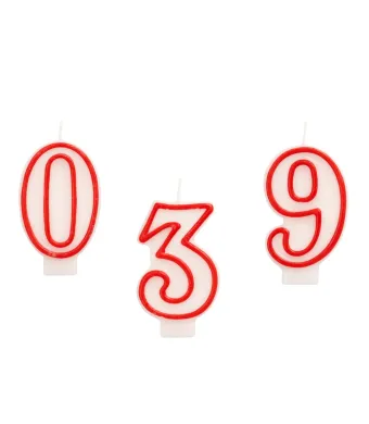 Lumanari 8cm pentru Aniversare 12/set Cifrele 0, 3, 9 Engros
