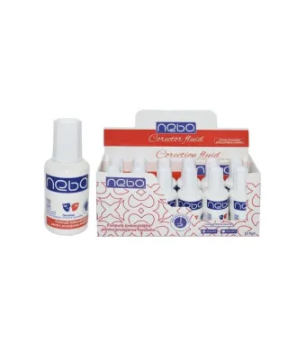 Corector Fluid NEBO Engros – 12 Bucăți/Set, Formulă Îmbunătățită, Acoperire Perfectă, Ideal pentru Școală și Birou
