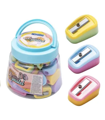 Set 48 Ascuțitori Simple NEBO – Culori Pastel, Design Ergonomic, Ambalaj Cu Mâner Engros – Ideal pentru Comerț Angro și Rechizite Școlare