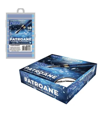 Set 10 Patroane Stilou NEBO Engros – Cerneală Termosensibilă Albastră, Compatibile Universal, Ambalaj Blister