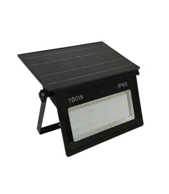 Proiector cu panou solar integrat engros 100W, 285x175x52mm, 1300lm, IP65, 6500K