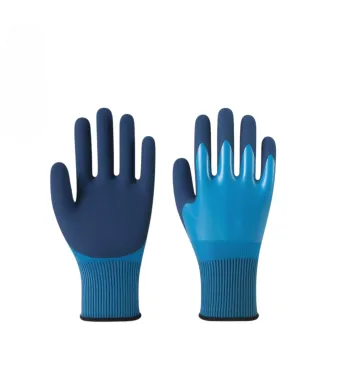 Manusi de Protectie 12/set Acoperite cu Latex, Marimea 10, Albastru si Negru Engros