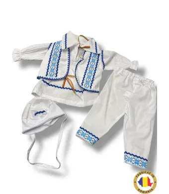 Compleu traditional Engros pentru baieti, 4 piese, model brodat (3, 6, 12 luni)