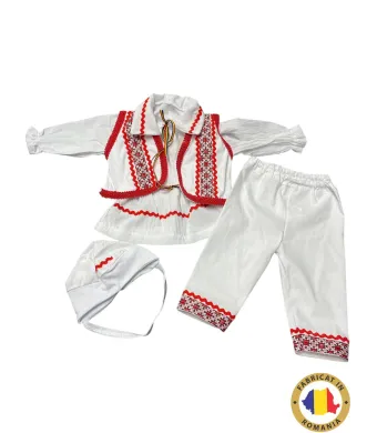 Compleu traditional Engros pentru baieti, 4 piese, model brodat (3, 6, 12 luni)