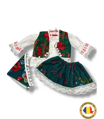 Compleu traditional Engros pentru fete, 4 piese, model brodat (3, 6, 12 luni)