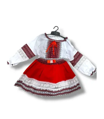 Compleu traditional Engros pentru fete, 2 piese, model brodat