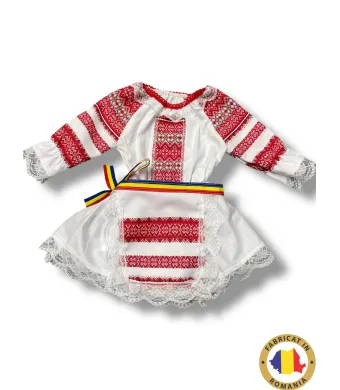 Compleu traditional Engros pentru fete, 3 piese, model brodat