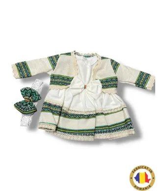 Compleu traditional Engros pentru fete, 3 piese, model brodat