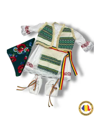 Compleu traditional Engros pentru fete, 5 piese, model brodat