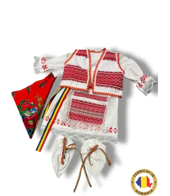 Compleu traditional Engros pentru fete, 5 piese, model brodat