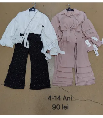 Compleu Engros pentru fete, 2 piese, cu model + gentuta (NEGRU)