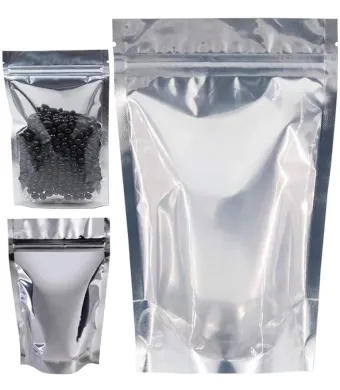 PUNGI ALUMINIU CU O PARTE TRANSPARENTA, INCHIDERE ZIPLOCK 23×13 CM (100 BUC/SET)