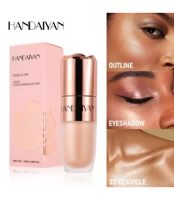 Handaiyan Liquid Highlighter H3044 – Iluminator Lichid cu Aplicator Tip Burețel, Culori Mixte Engros
