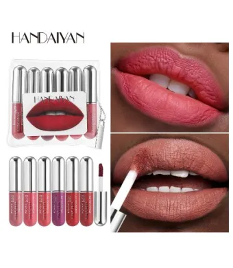 Handaiyan Lip Gloss Set H1098 – Set 6 Rujuri Lichide Mate și Lucioase, Mix A & B Engros