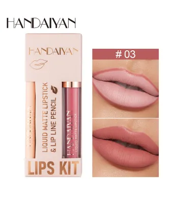 Handaiyan Lips Kit H1052 – Set Ruj Lichid Mat + Creion Contur Buze, Culori Mixte Engros