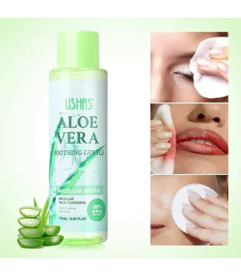 Ushas Aloe Vera Soothing Gentle UC118-3 – Apă Micelară Calmanta și Hidratantă, 99% Naturale, Set 12 Bucăți1 Engros