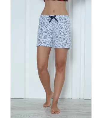 Pantalon scurt dama Engros, albastru deschis, imprimeu steluțe