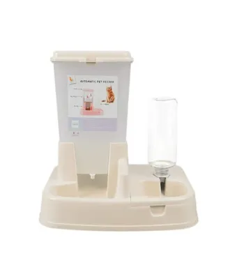 Distribuitor multifunctional pentru hrana si apa, animale de companie, Albastru Crem