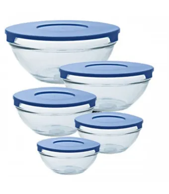 Set 5 boluri din sticlă cu capace – Bowl de Vidro Engros