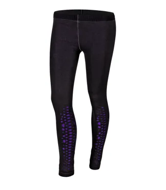 Colanți Sport Penti DUBLI – Mov Neon &amp; Negru, Decupaj Plasă în Romburi,Engros