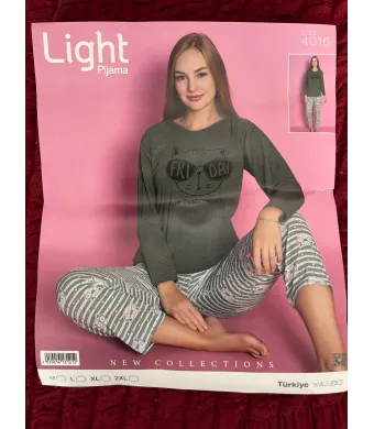 Pijamle, dama cu maneca lunga,verde ,Engros
