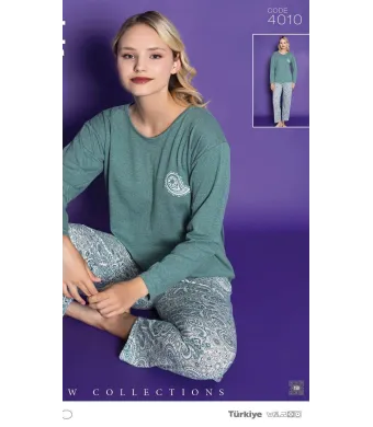 Pijamle, dama cu maneca lunga,cu imprimeu,ursulet negru,Engros