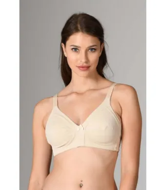 Sutien NBB damă minimizer fără armătură, din bumbac, Bej, Engros (75B)