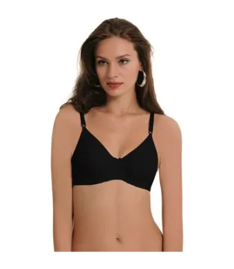 Sutien NBB cu push up și imprimeu subtil cu fundițe, culoare Negru Engros (75B)