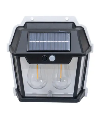 Lampa solara de perete-Engros cu 2 becuri LED, putere 28W, senzor de miscare, 3 moduri de lumina