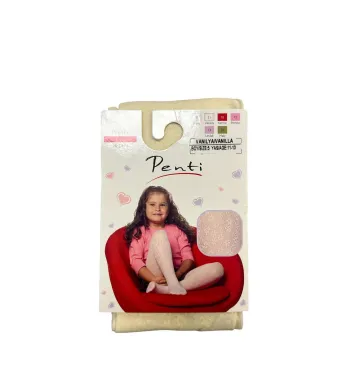 Dres fetițe Penti Pretty ,,Diana'', 20 den- mat, imprimeu fundițe,Vanilla, Engros (9-10 ani)