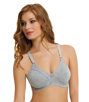 Sutien NBB damă minimizer fără armătură, din bumbac,Gri, Engros (80B)