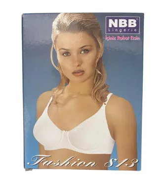 Sutien NBB cu push up și imprimeu subtil cu fundițe, culoare Alb Engros (75B)