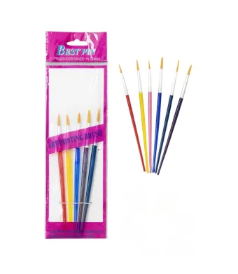 Pensule pentru Pictura 6/set Diferite Modele 12/cut cu Maner din Plastic Colorate 14cm Engros