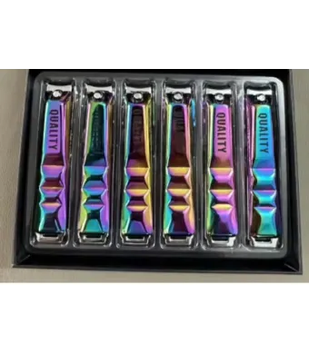unghiere Royal-Engros multicolore 12/set, pentru manichiura si pedichiura din otel inoxidabil