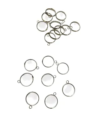 Inel reglabil cu conector bucla, ARGINTIU, 200 buc, dimensiuni: 18 mm