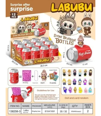 Set LABUBU Store Beverage Bottles Surprise Box 12 Buc Display Tip Doza