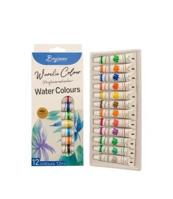 Tempera Acuarele la Tub 12ml, pe Baza de Apa 12/set Diferite Culori Engros