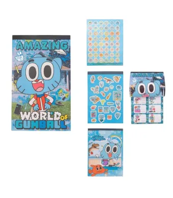 Caiet cu 200 Abțibilduri „World of Gumball”, 24x14cm pentru Copii Engros