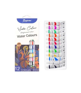Tempera Acuarele la Tub 9ml pe Baza de Apa 12/set Diferite Culori Engros