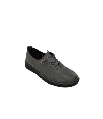 Pantofi Casual Dama, Piele Ecologica, Siret, Talpa Cusuta, Usori,Comozi, Engross, Marimi 36-41, 8buc/bax, Gri inchis