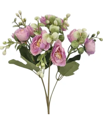 Buchet floare artificiala Trandafiri,engros 5 fire 33 cm lungime buchet